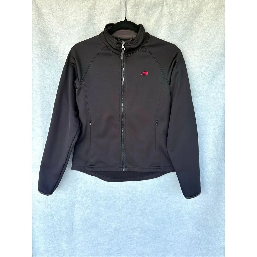 Perlis Women XS Black Softshell Jacket Full Zip Lightweight Crawfish Logo Preppy